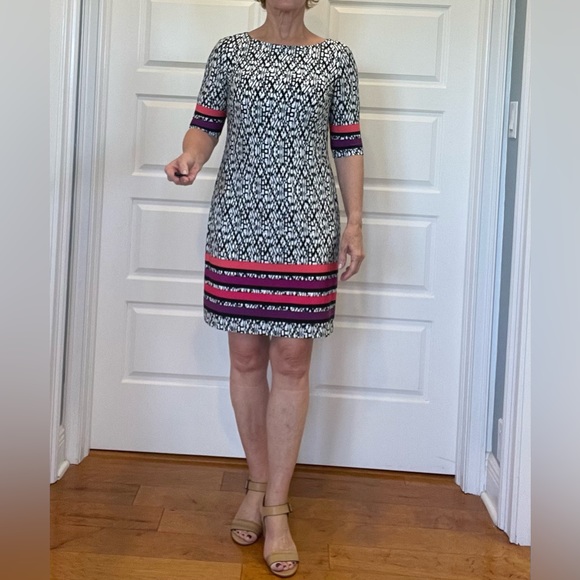 Eliza J Print Jersey Shift Dress - Picture 1 of 7